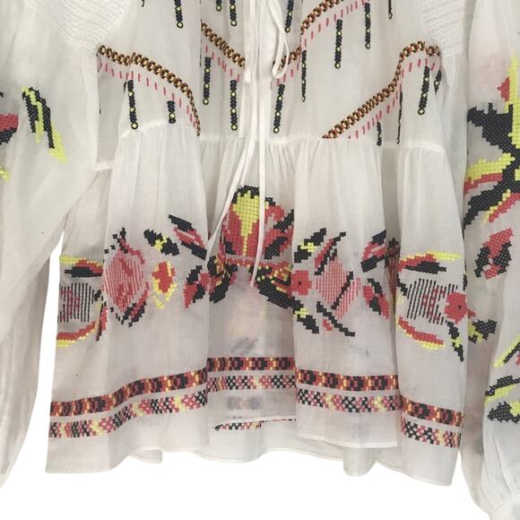 TANYA TAYLOR Clemence Cross Stitch Top Size 4 - Picture 4 of 10